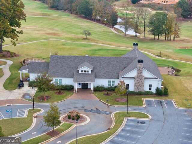 bird's eye view featuring view of golf course
