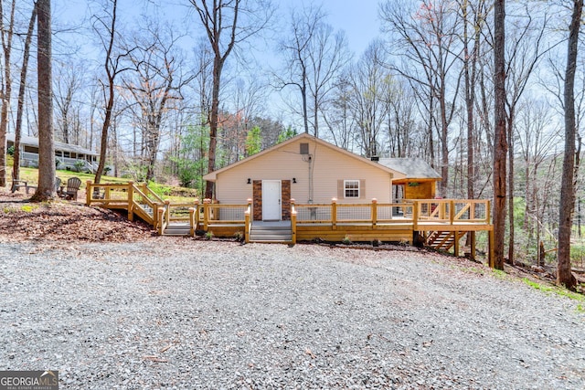 exterior space with a wooden deck