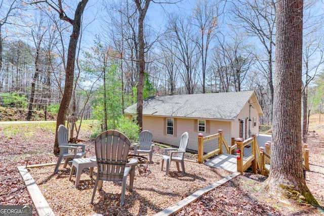 view of yard featuring a deck