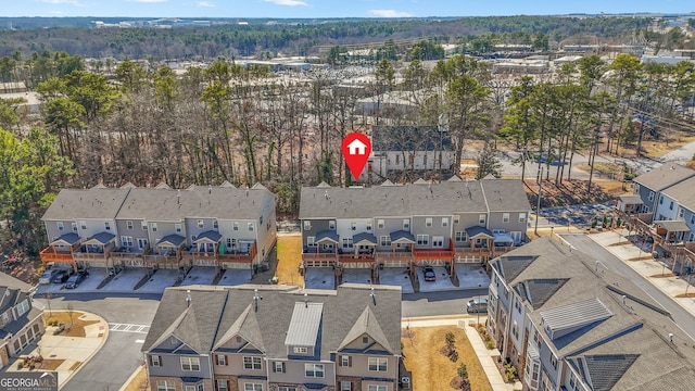 aerial view with a residential view