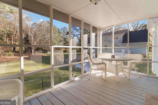 view of unfurnished sunroom