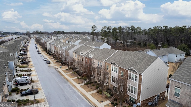 aerial view with a residential view