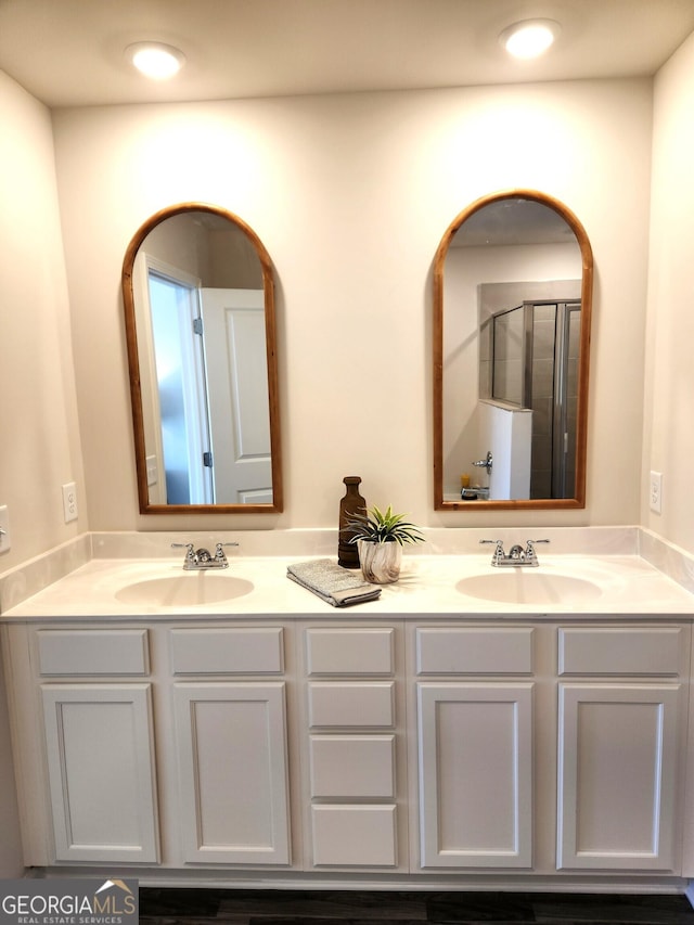 34 Russet Way Lot 57, Newnan, GA 30263 - full bathroom with double vanity and a shower with door