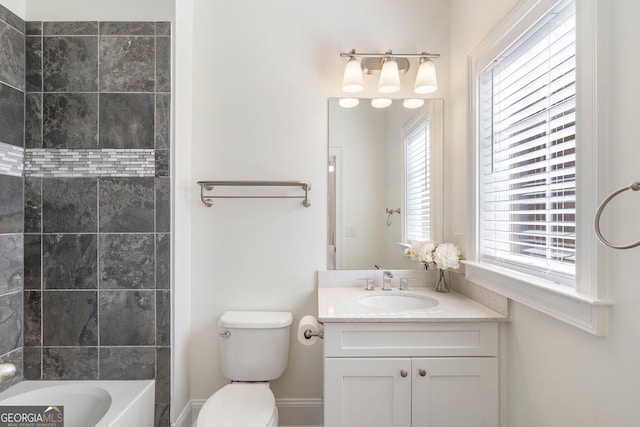 full bath with vanity and toilet