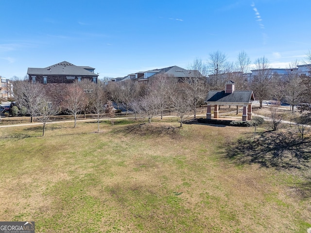 view of yard featuring a gazebo