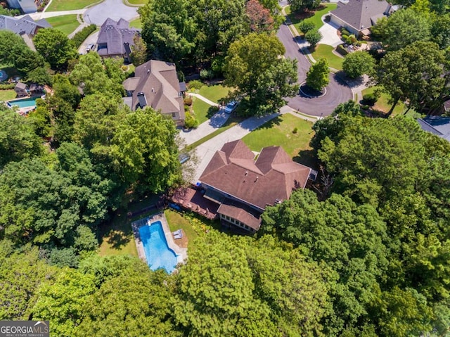 drone / aerial view featuring a residential view