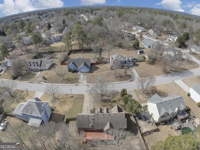 bird's eye view featuring a residential view