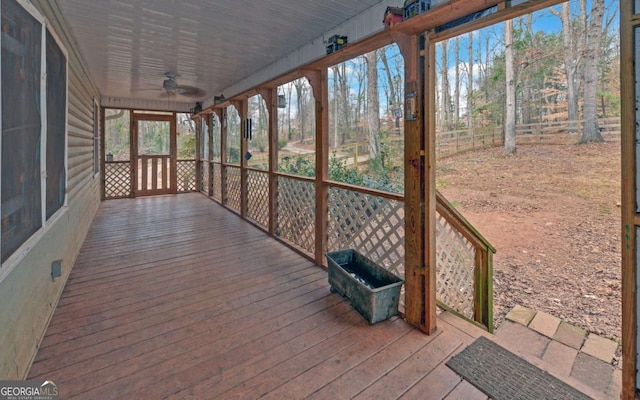 view of unfurnished sunroom