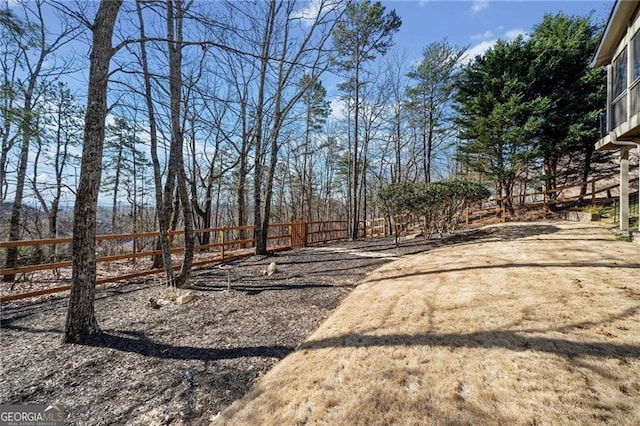 view of yard with fence