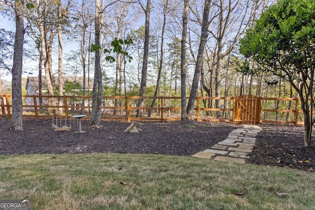view of yard with fence
