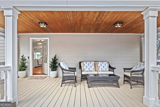 deck featuring an outdoor hangout area