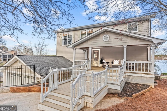 view of front of home featuring a porch