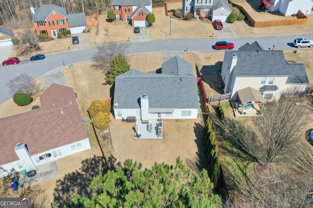 bird's eye view with a residential view