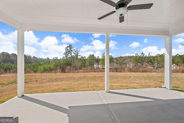 view of patio / terrace with ceiling fan