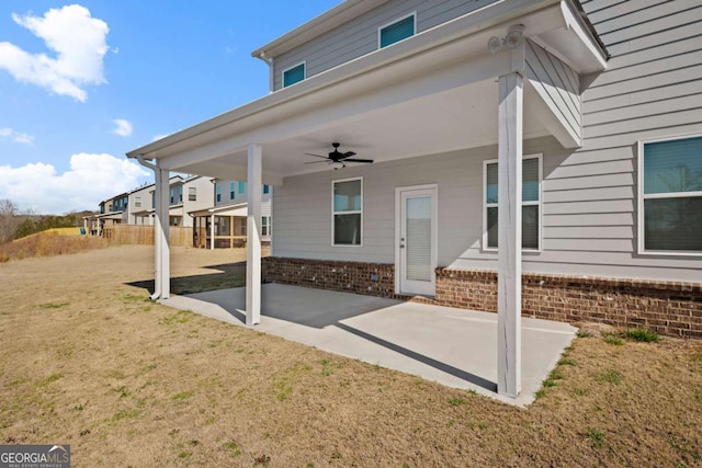 view of patio / terrace with ceiling fan