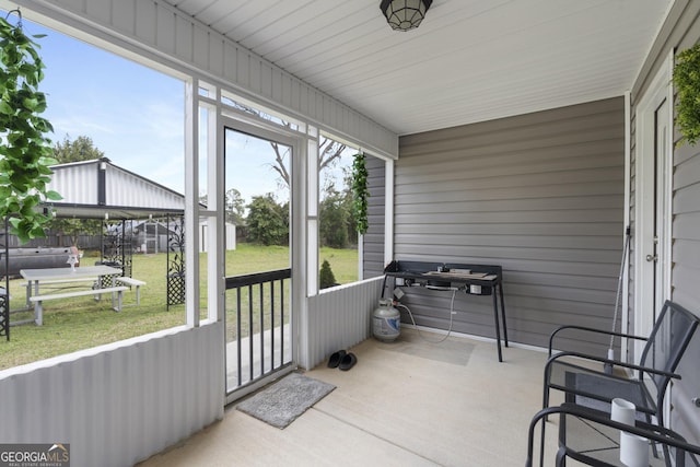 view of sunroom
