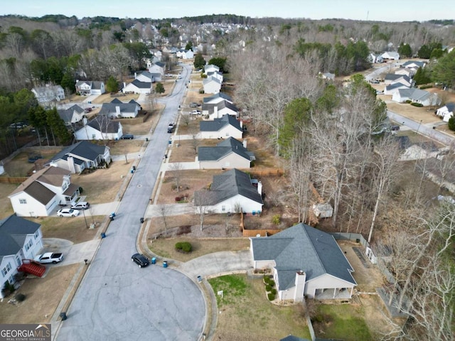 aerial view with a residential view