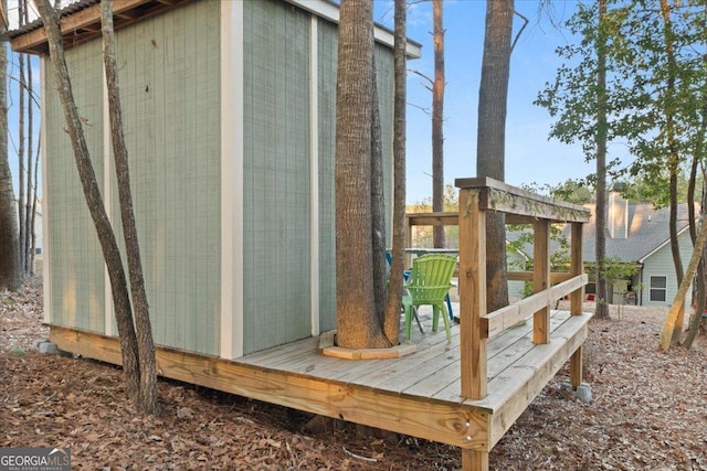 view of shed