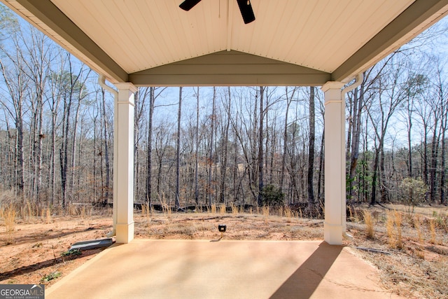 view of patio / terrace with a ceiling fan