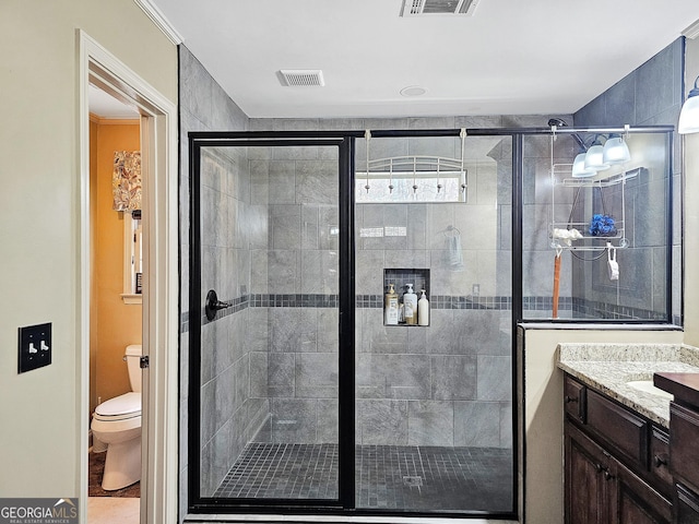 230 Mapledale Trl, Sharpsburg, GA 30277 - full bath with a stall shower, toilet, and vanity