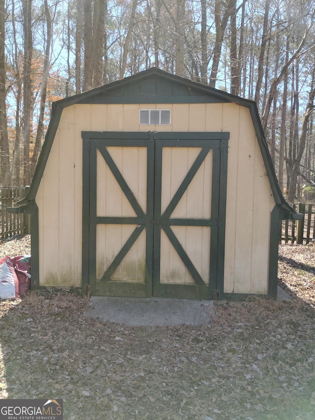 view of shed