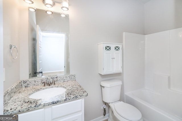 full bath featuring toilet and vanity