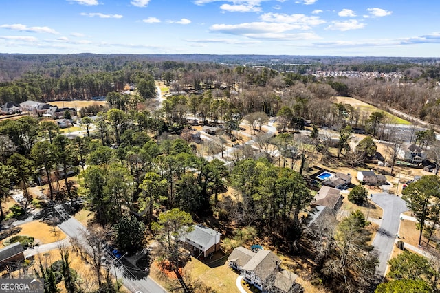 drone / aerial view with a residential view