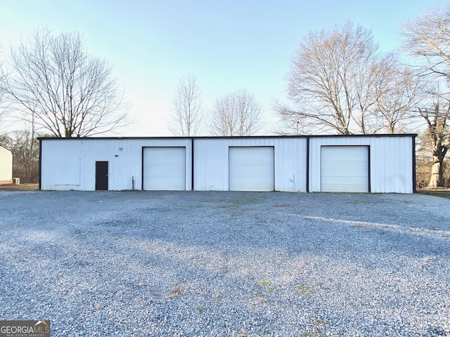 view of detached garage