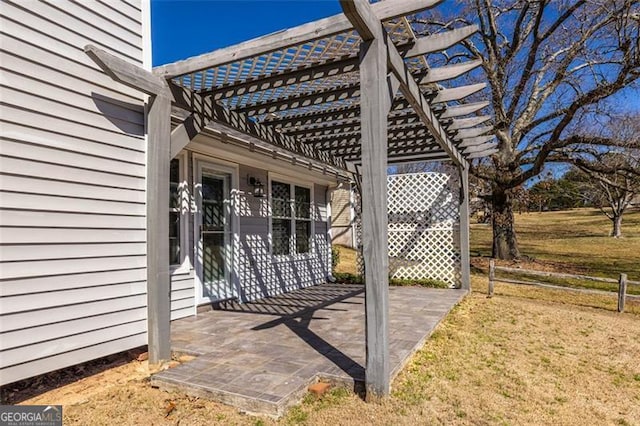 view of patio / terrace with a pergola