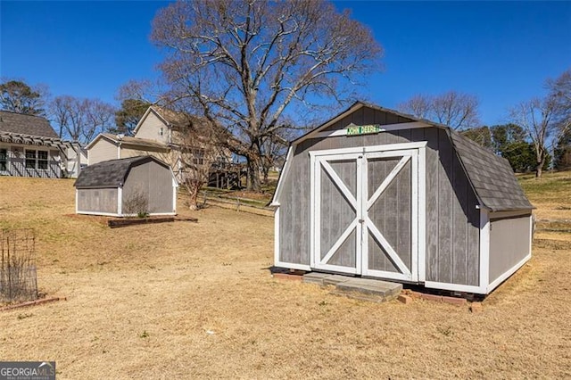 view of shed