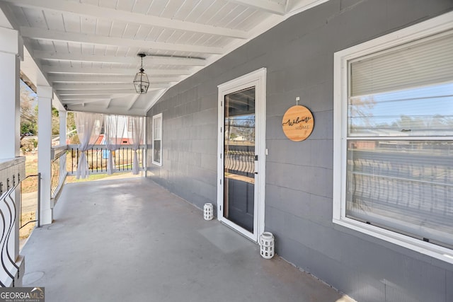 exterior space featuring covered porch