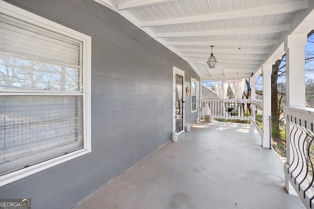 view of patio with a porch