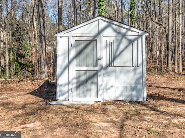 view of shed