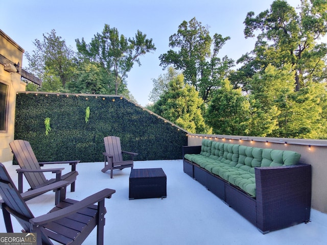 view of patio / terrace featuring an outdoor hangout area