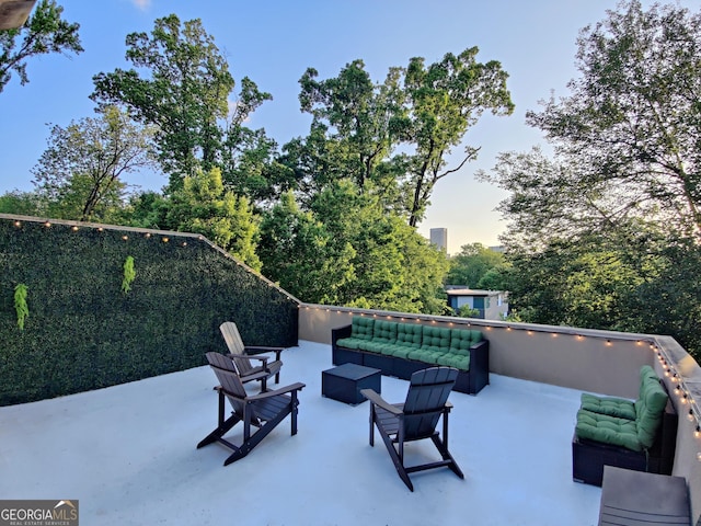 view of patio featuring an outdoor hangout area