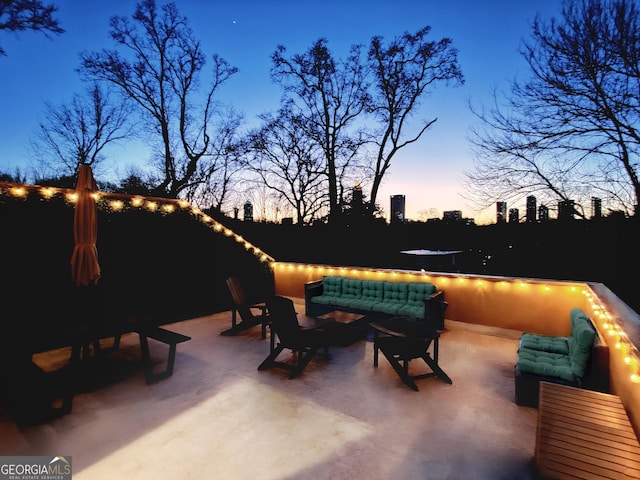 view of patio / terrace featuring an outdoor hangout area