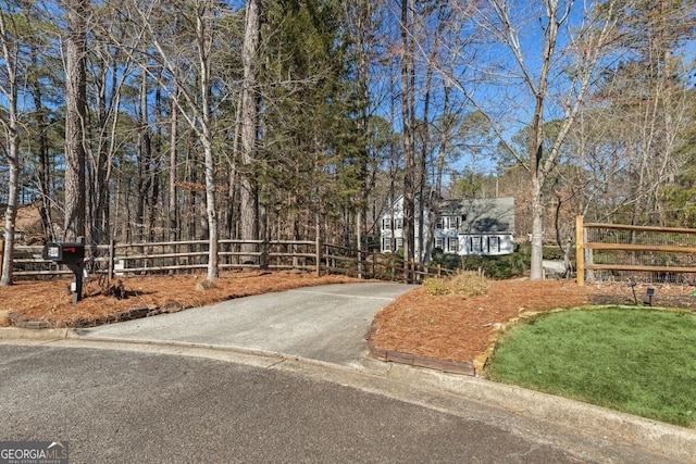 view of road with curbs