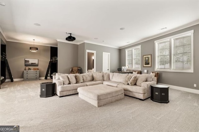 9370 Raldon Rd, Gainesville, GA 30506 - living room featuring carpet and ornamental molding