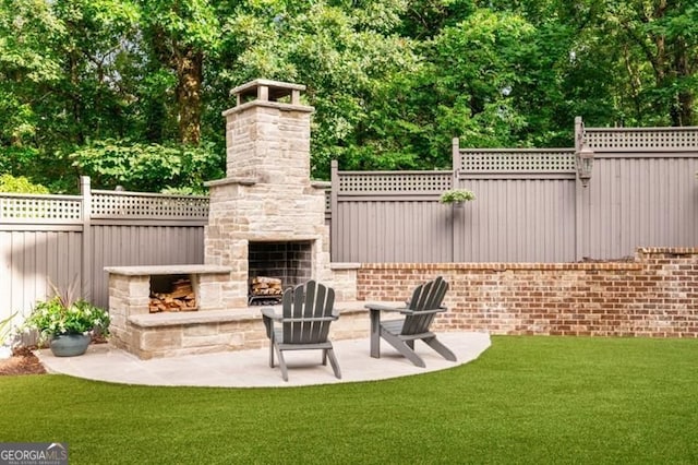 9370 Raldon Rd, Gainesville, GA 30506 - view of patio / terrace featuring an outdoor stone fireplace