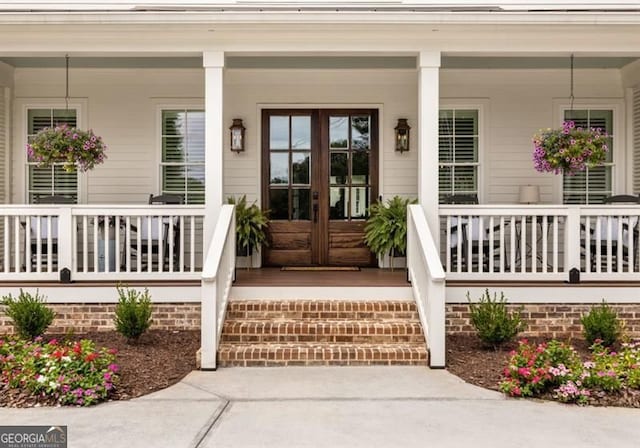 9370 Raldon Rd, Gainesville, GA 30506 - entrance to property featuring a porch and french doors