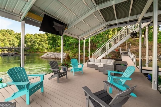 9370 Raldon Rd, Gainesville, GA 30506 - deck with stairs and outdoor lounge area