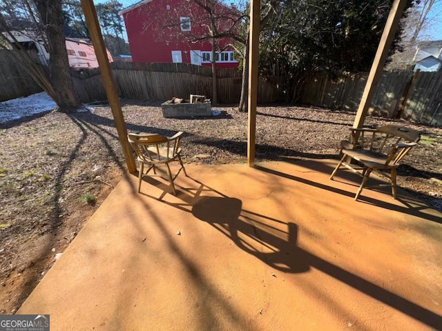 view of patio with a fenced backyard