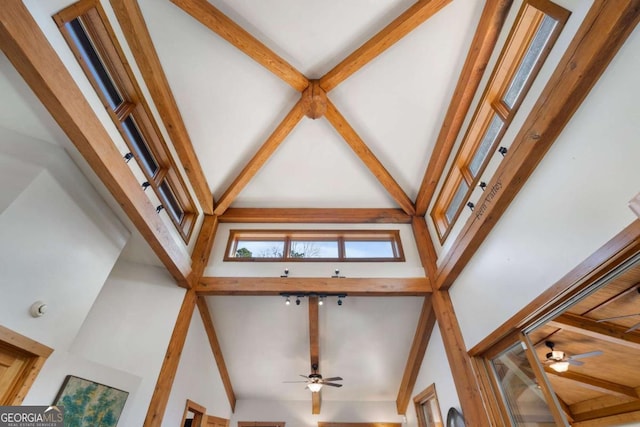 interior details featuring beamed ceiling