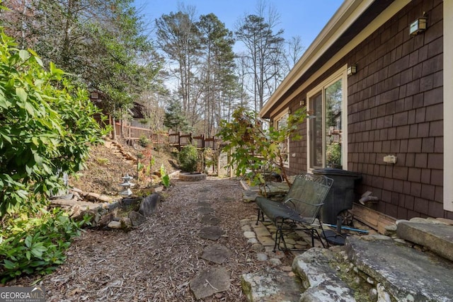 view of yard with fence