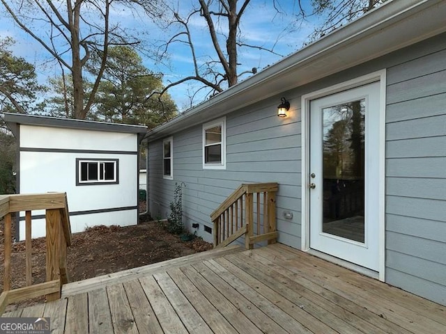 view of wooden deck