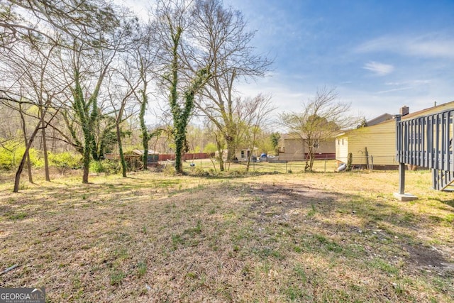 view of yard with fence