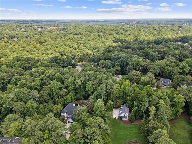 bird's eye view with a forest view