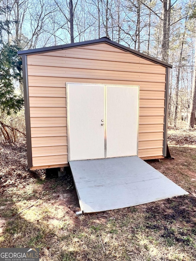 view of shed