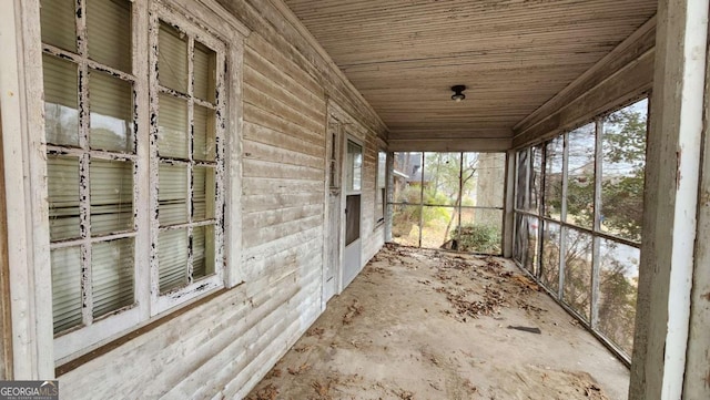 view of unfurnished sunroom