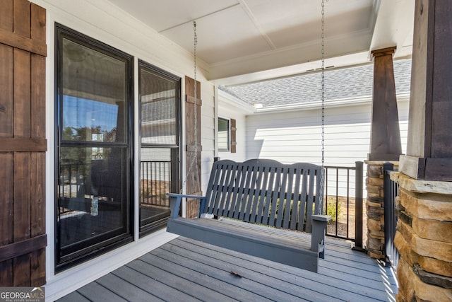 view of wooden deck